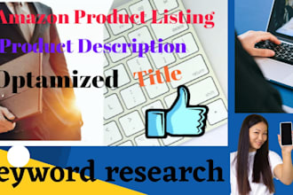 write amazon product listing and optamized description through keyword research