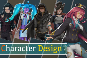 make 2d character design and character sheet