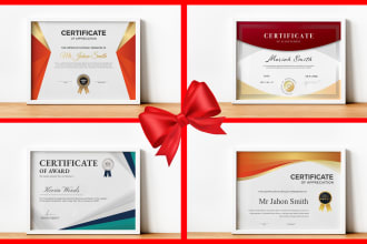 design a professional and unique certificate design