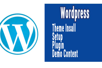 setup and customize wordpress theme and install plugin