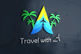 design travel, adventure, beach, nature, tourism logo