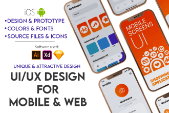 create uiux and prototype for mobile app or web app