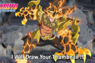 premium youtube thumbnail in anime and cartoon style