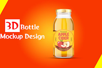 do any type of 3d bottle mockup so fast