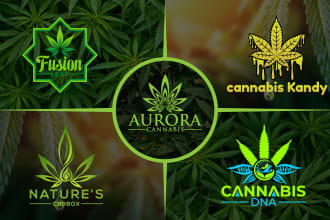 design modern cannabis natural hemp cbd oil and medical logo