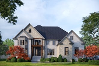 do house exterior design 3d model realistic render