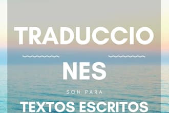 voy hacer traducciones de audios y videos en español y ingles