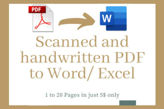 convert scanned PDF to word or excel