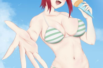 do anime art, sfw or nsfw in my style