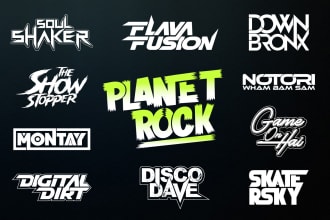 do producer dj band edm studio record music and business logo