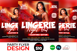 design nightclub flyer, party, event, or concert flyers
