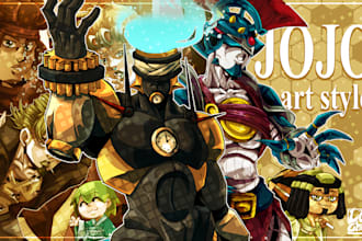 draw your characters in jojo style with stand