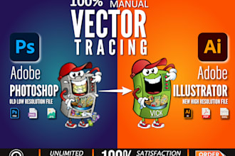 redraw logo and vector tracing using adobe illustrator