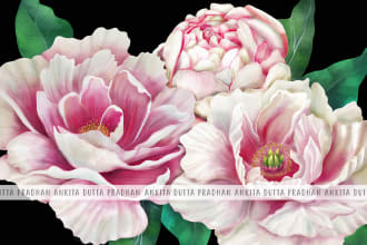 draw flowers for wall art, patterns, prints and textile