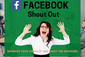 shoutout and promote your content with facebook, marketing, influence, share