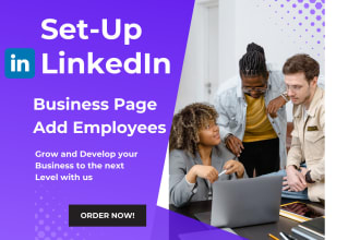 setup your linkedin business page and add employees, marketing, promotion, grow