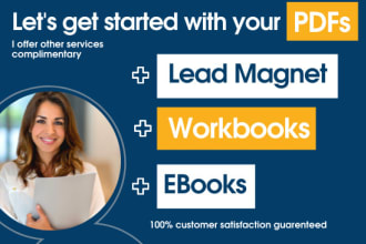 design creative lead magnet, workbook, ebook and pdfs