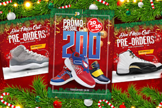 create instagram holiday christmas sneaker post feed design