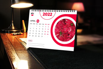 design eye catching wall and desk calendar 2022
