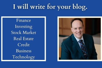 write a finance, real estate or investing blog post