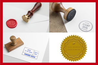 design wax seal, rubber stamp, digital seal, stamp, seal for your company