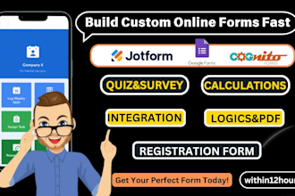 create jotform type form and cognito form in 24 hours