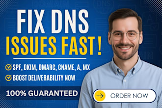 setup or fix spf, dkim, dmarc, mx dns record for email inbox deliverability