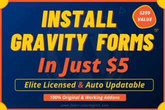 install gravity forms and activate elite license