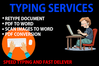 do a fast typing job retype scanned pages pdf to word