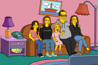 create the simpsons style illustration of your family