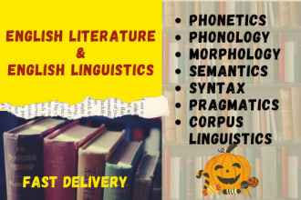 help you in any task of english linguistics and literature