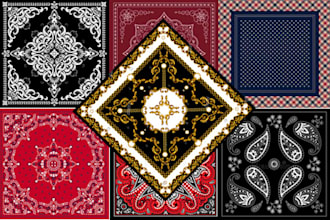 Best Deals!  create wonderful paisley design for scarf , hijab, and bandana