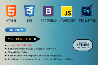 make creative, responsive, and PSD, figma to HTML