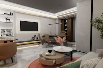 do office 3d interior design and decoration