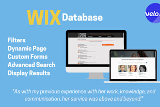 code wix database with filter, table, dropdown, and dataset