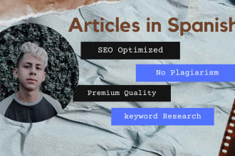 write 5 SEO articles in spanish