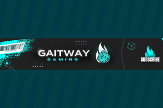 design a minimal youtube banner, channel art