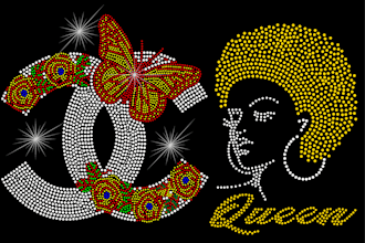 do unique rhinestone and glitter templates for you 24hrs