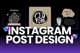 design instagram post for fashion, food, and education content