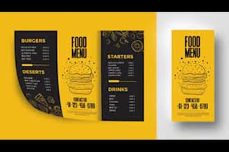 design an attractive restaurant food menu