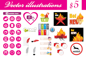 draw icons, symbols, signs, avatars