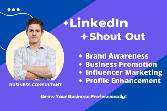 shoutout content with 3 million linkedin audience, promote, marketing, influence