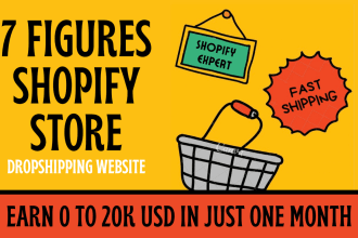 build 7 figures shopify dropshipping store, shopify website