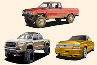 draw vector art cartoon from your car