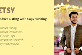 do etsy product listing with copywriting