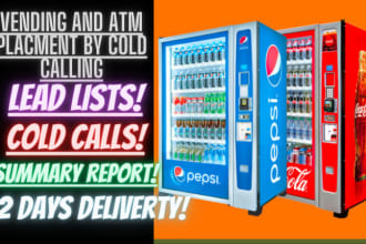 find locations for vending and atm machine by cold calls