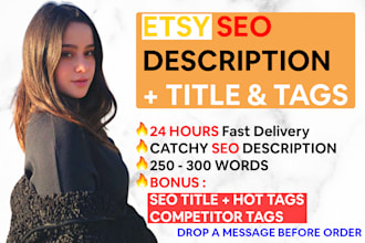 write seo etsy product description for your etsy products