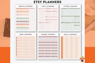 design digital planner printable planner for your etsy shop