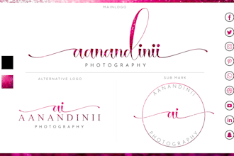 design luxury signature logo and branding kit