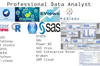 do your analysis using SAS,spss,r,python,eviews,stata,excel